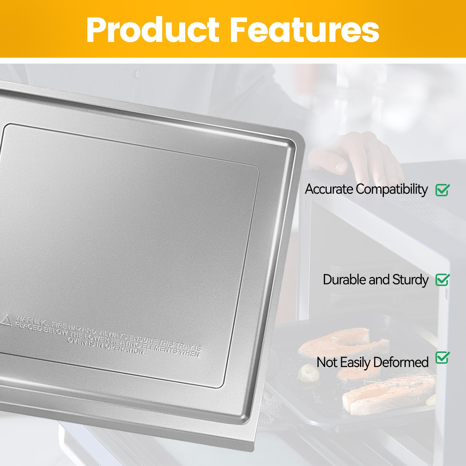 SIUDANGKA dishwasher-safe crumb tray simplifies post-cook cleanup