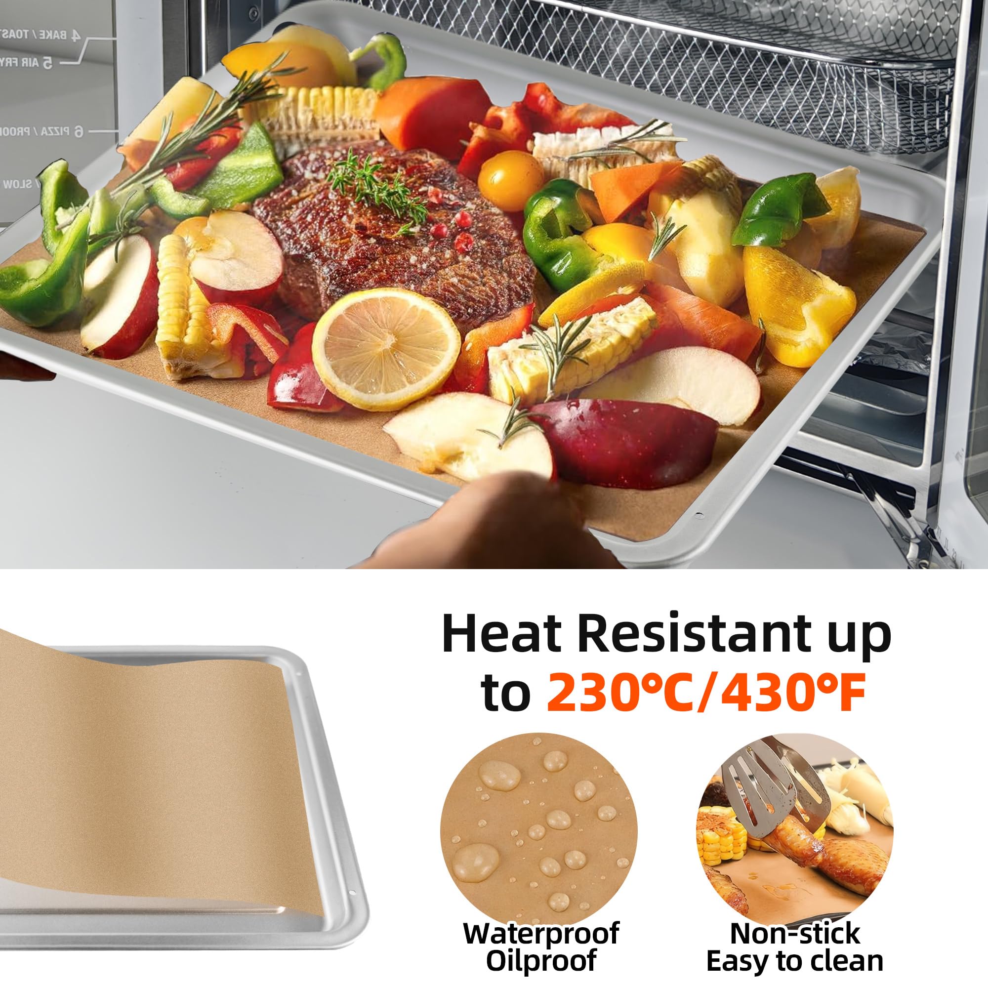 SIUDANGKA easy clean basket liner enhances cleanup after air frying and baking.