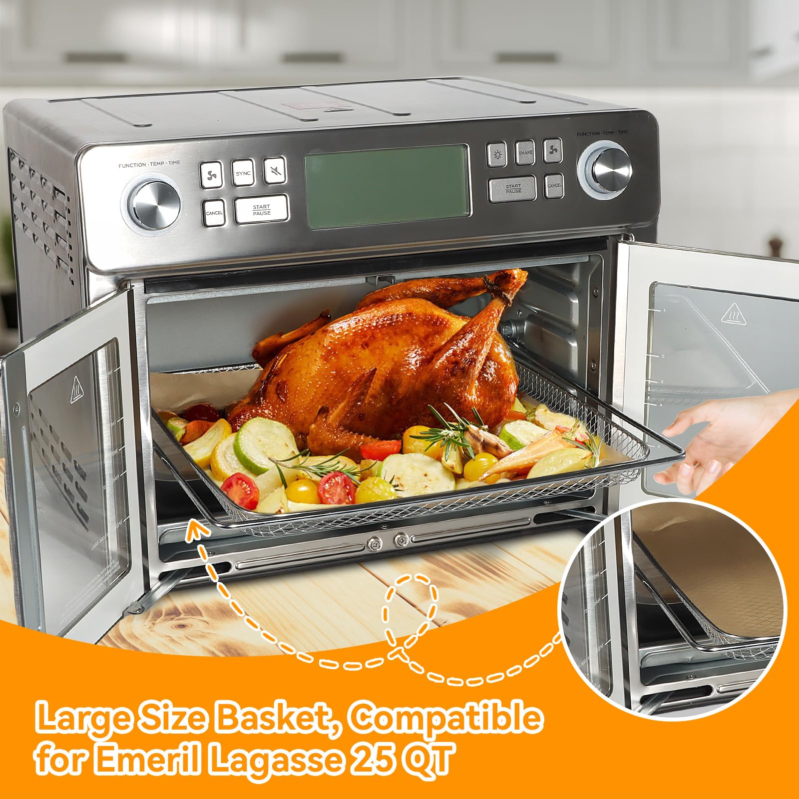 SIUDANGKA Emeril Lagasse 360 pizza rack for even browning and multi-layer meals.
