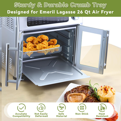 SIUDANGKA heat-resistant crumb tray withstands up to 480°F for durable cooking
