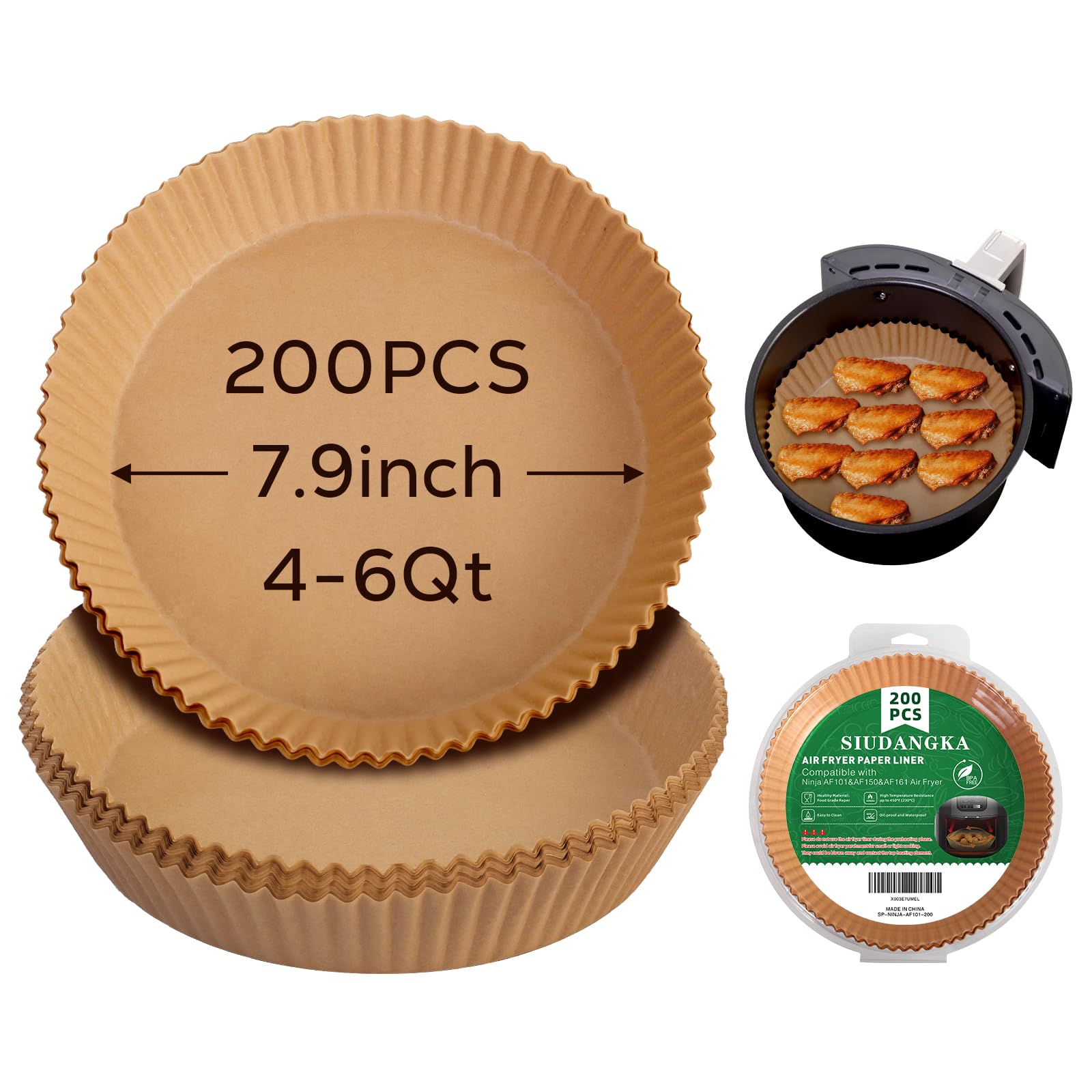 SIUDANGKA Ninja AF101 round-bowl liner for easy cleanup after cooking
