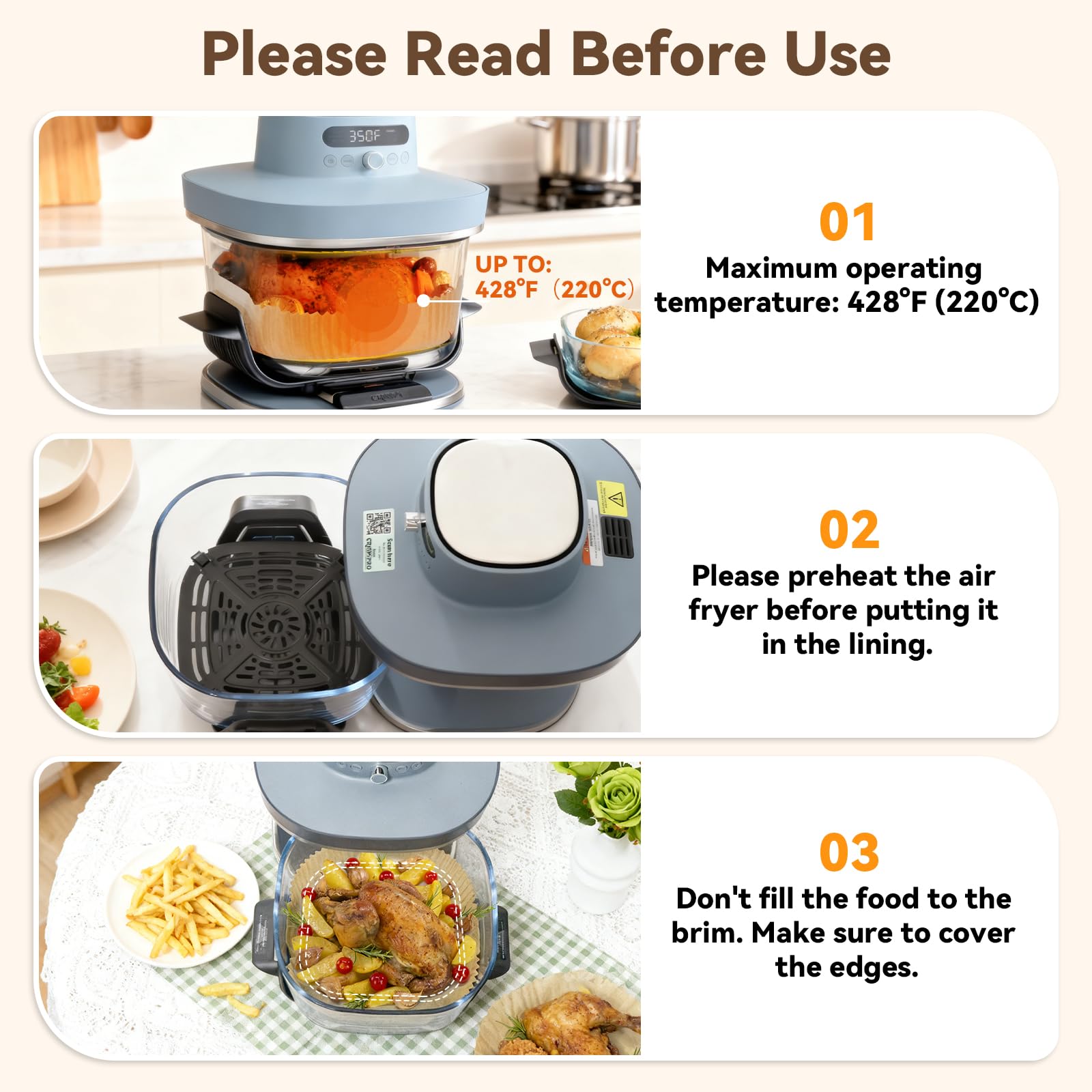 Silicone-coated SIUDANGKA liner for waterproof and oil-proof cooking.