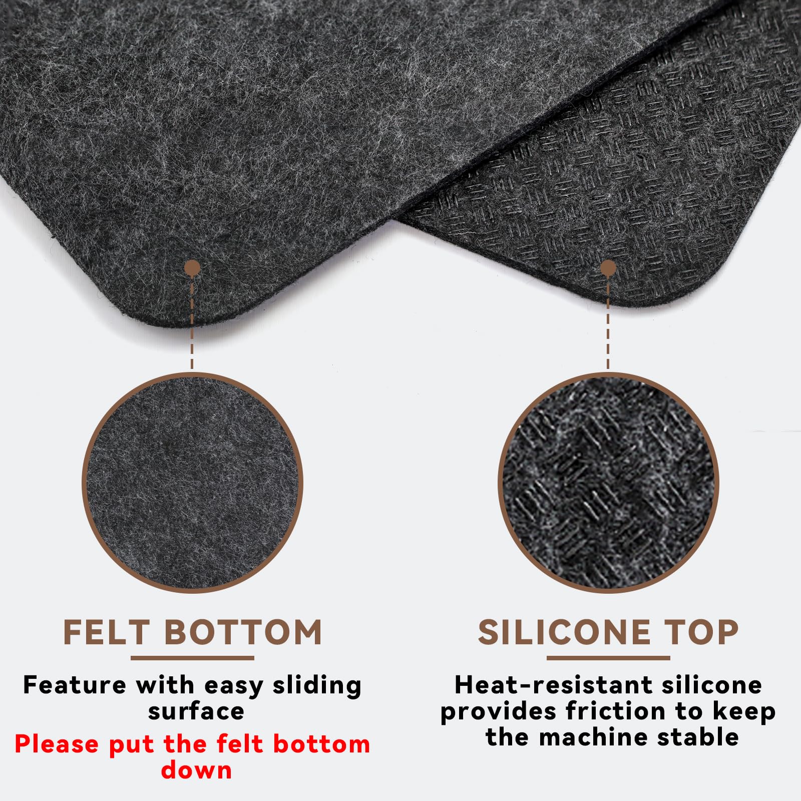 Easy cleaning with dry cloth keeps the mat ready.