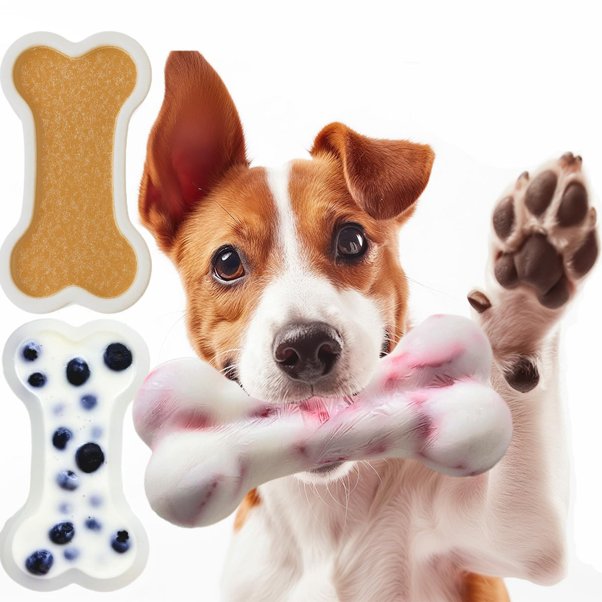 SIUPER bone mold pour demo showing easy filling for edible dog treats