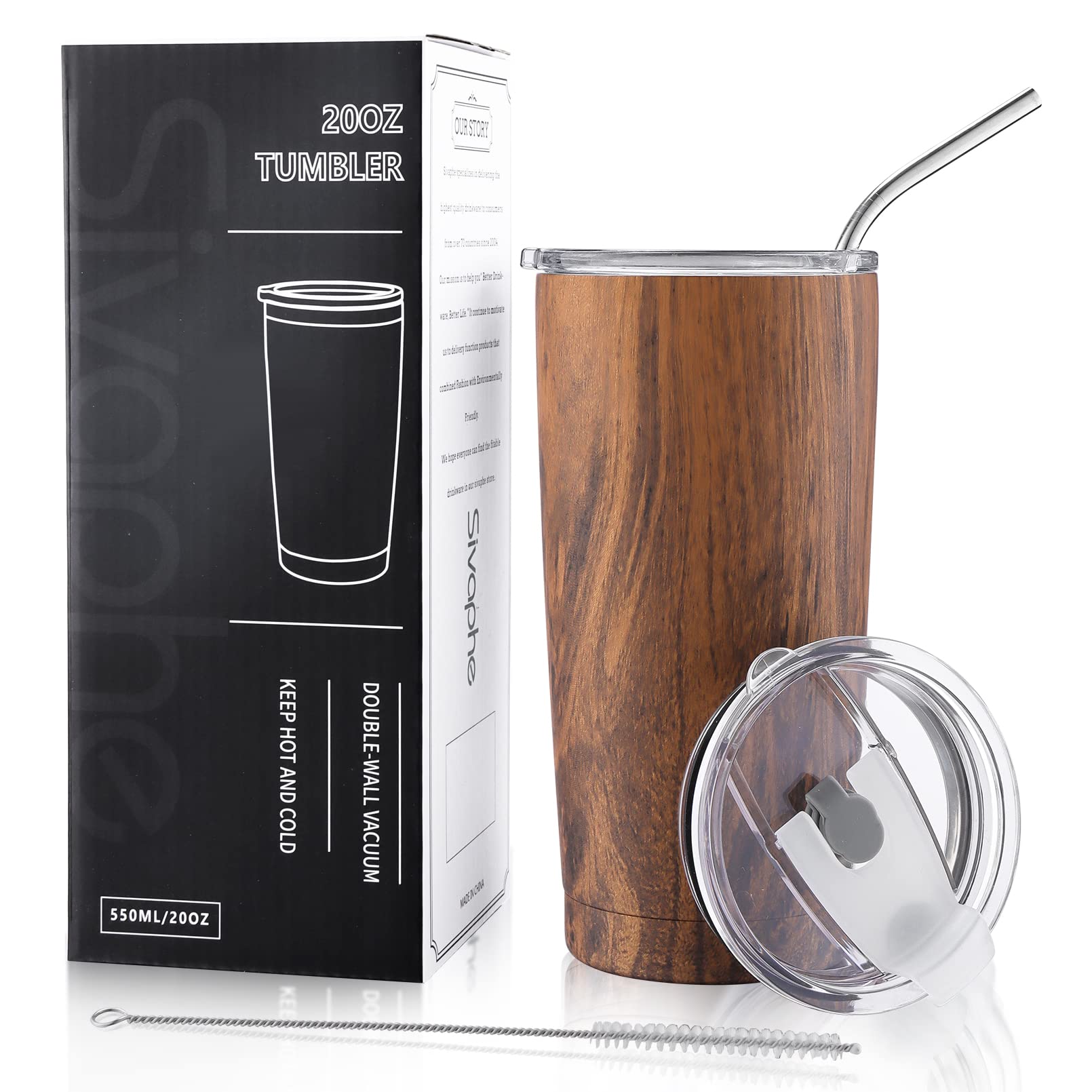 Sivaphe 20oz tumbler with lid and straw for on-the-go temperature control
