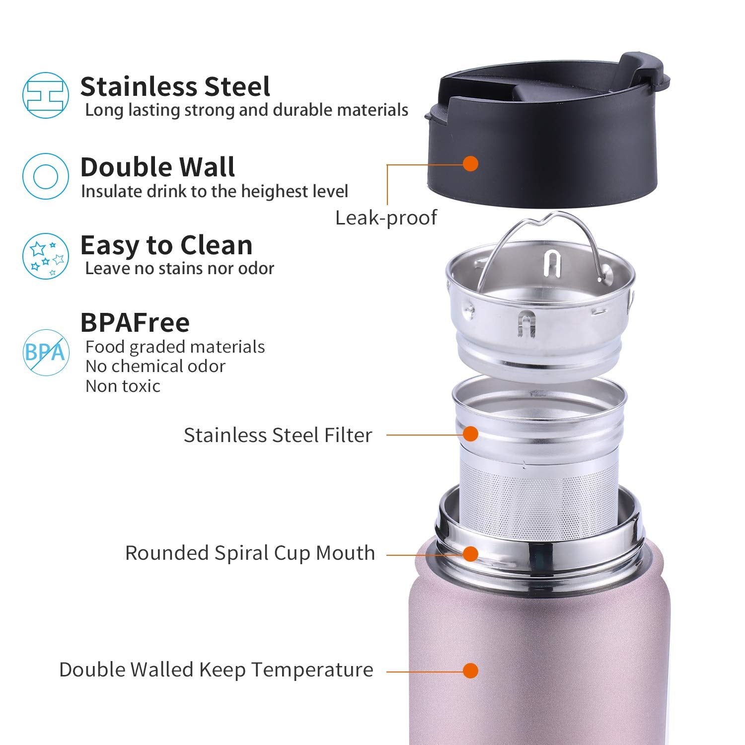 Sivaphe removable tea strainer enables loose leaf infusion.