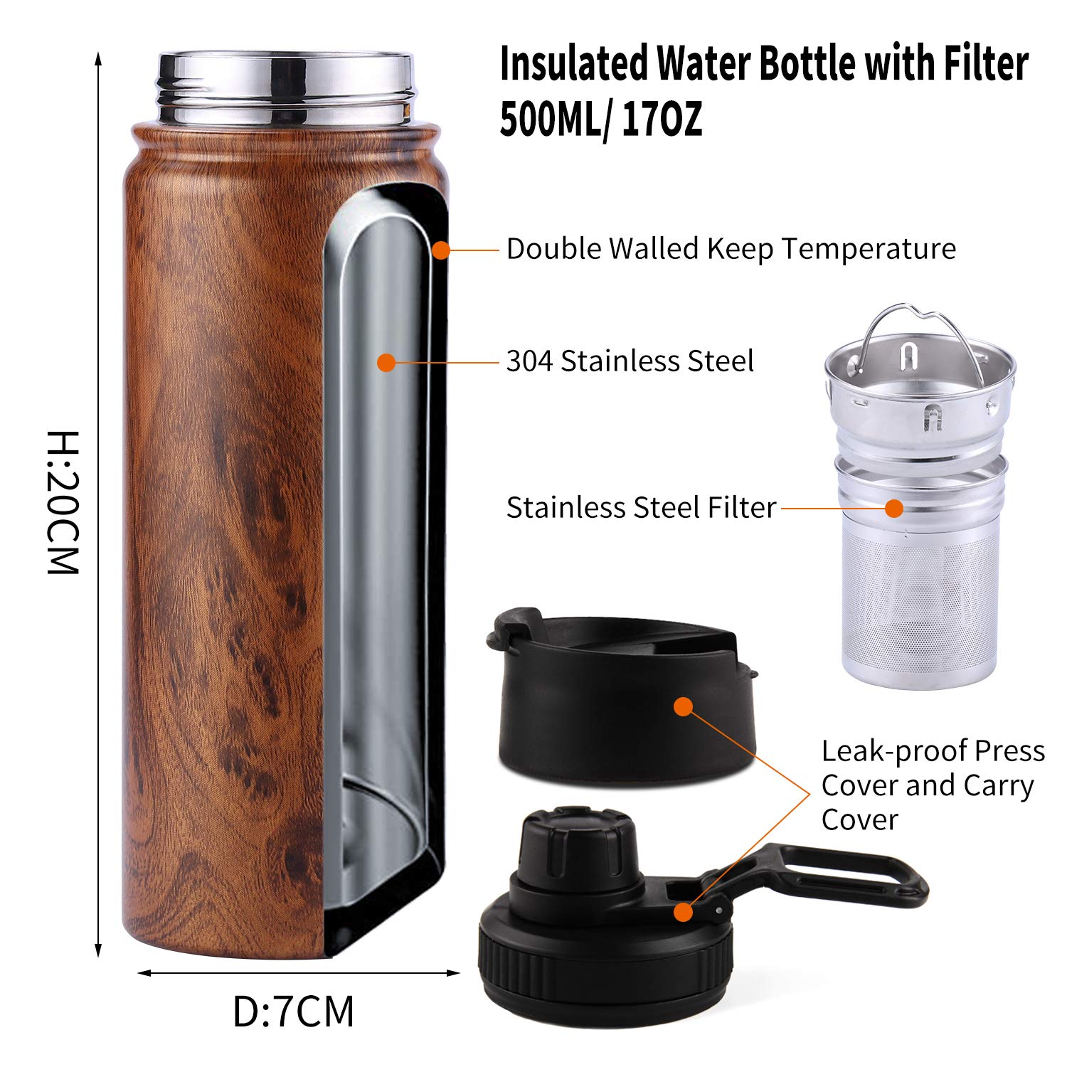 Sivaphe double-wall insulated bottle keeps drinks hot or cold.