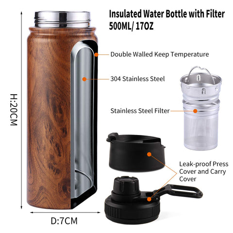 Sivaphe double-wall insulated bottle keeps drinks hot or cold.