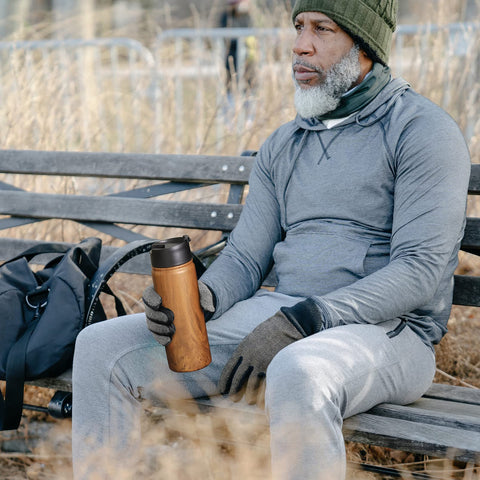 Sivaphe travel tumbler in use for hot or cold beverages on the go.