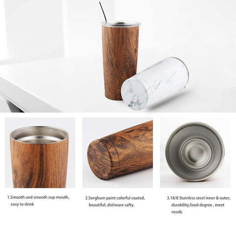 Sivaphe wood grain design tumbler highlights stylish, durable outer finish