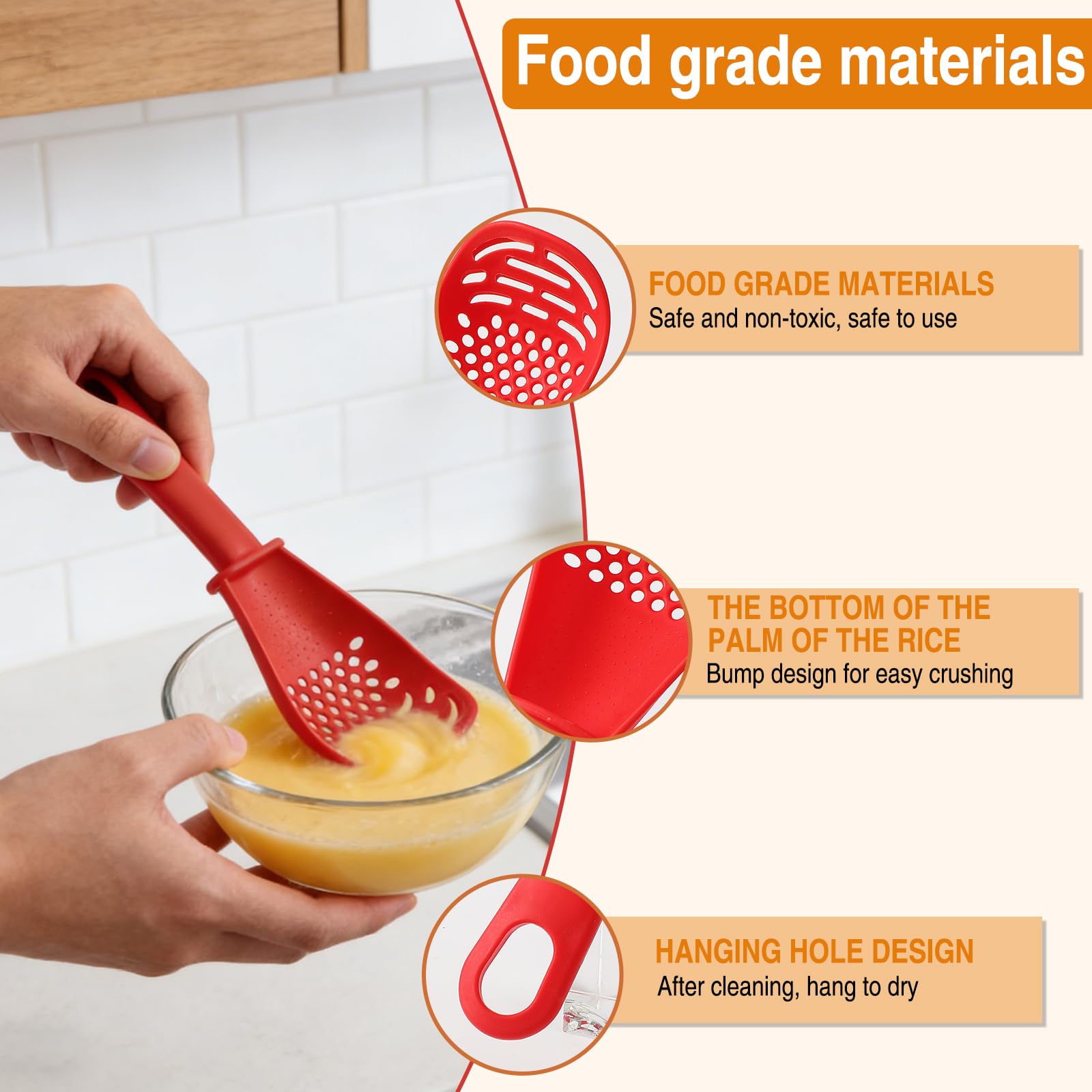Six-in-one spoon set, egg separator, quickly separates yolk and white