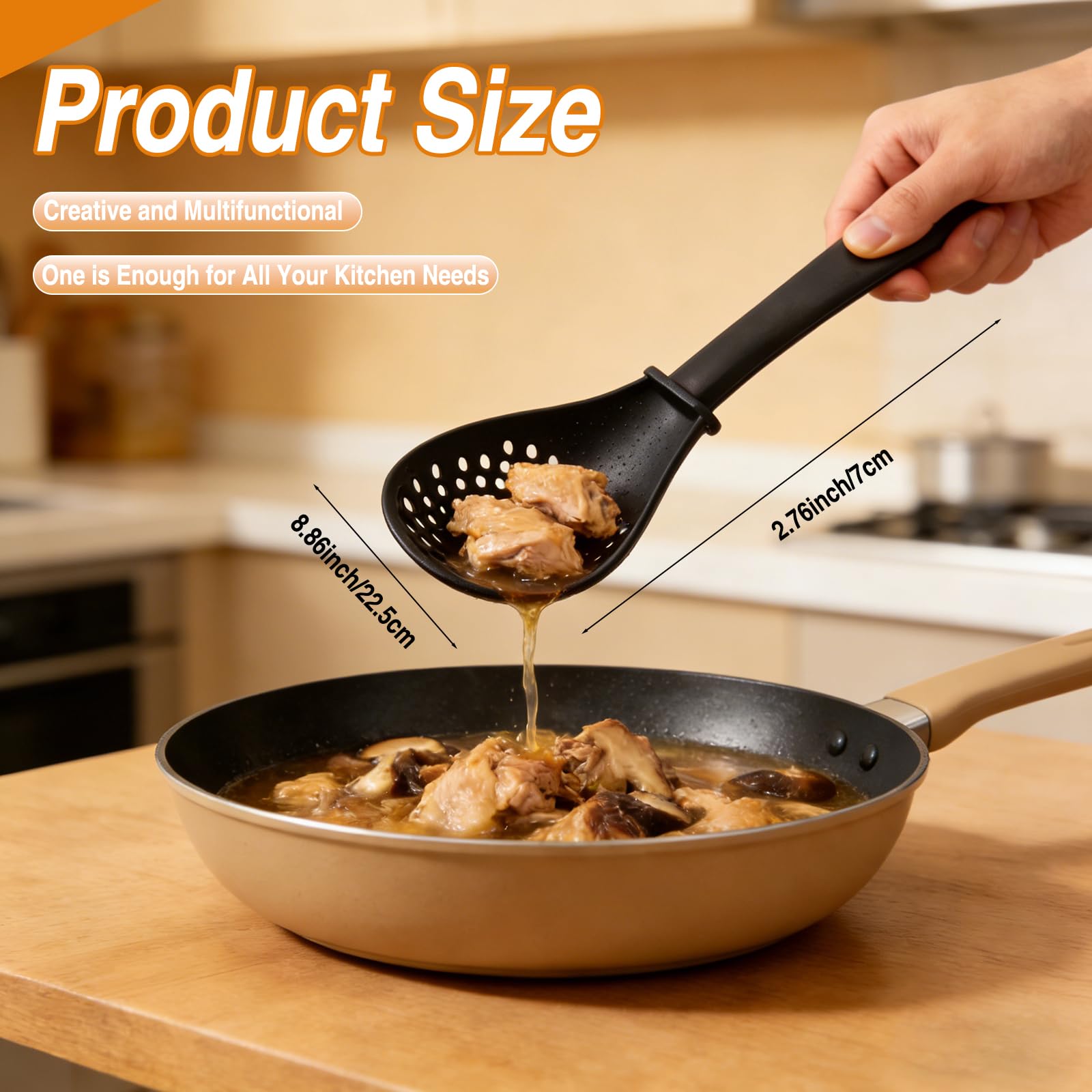 Six-in-one spoon set, ergonomic handle, lightweight and durable for daily use
