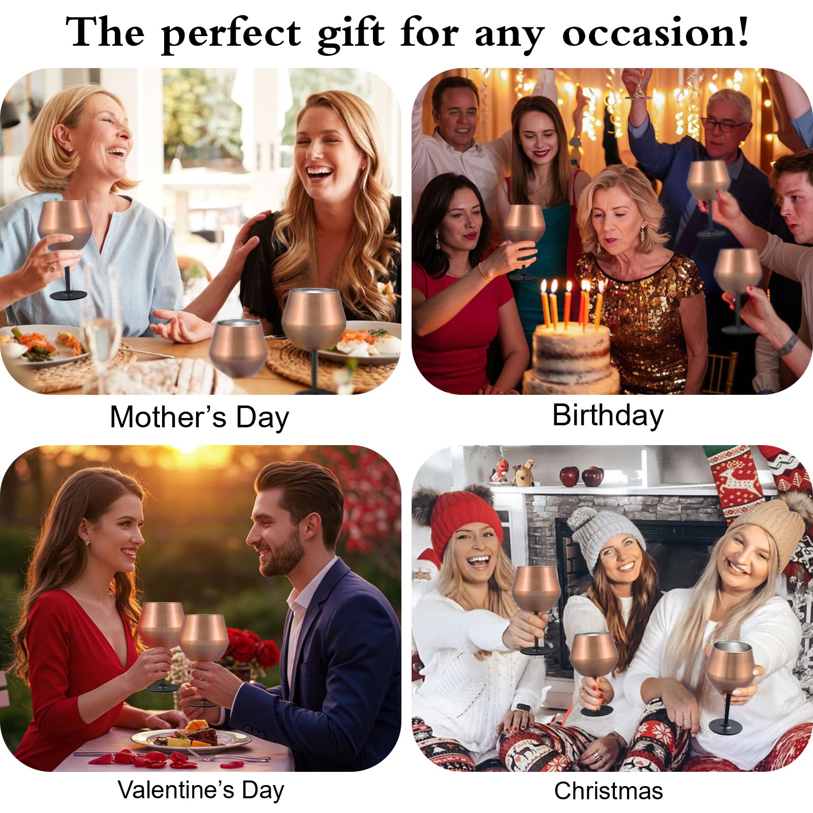 Siyaluens 14oz capacity suits wine, water, coffee, or juice