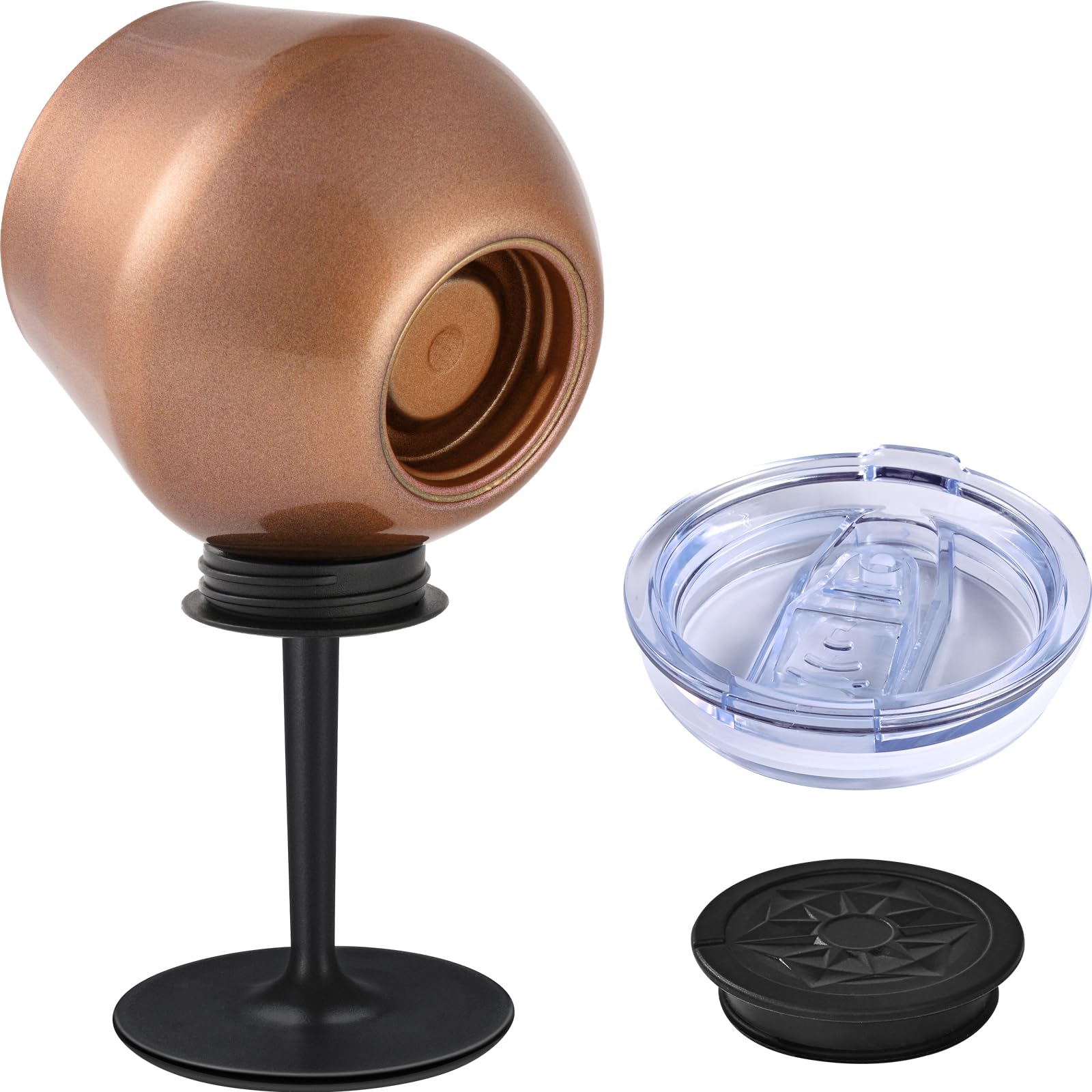 Siyaluens wine glass with detachable stem in rose gold for versatile sipping