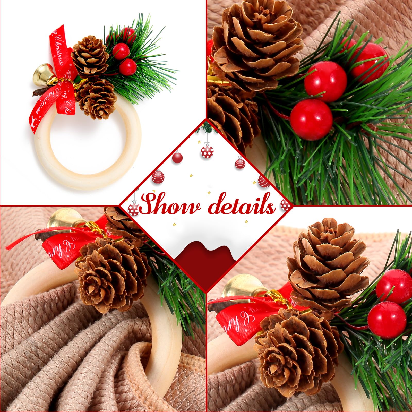 SIYOMG napkin ring packaging display ready for holiday tables