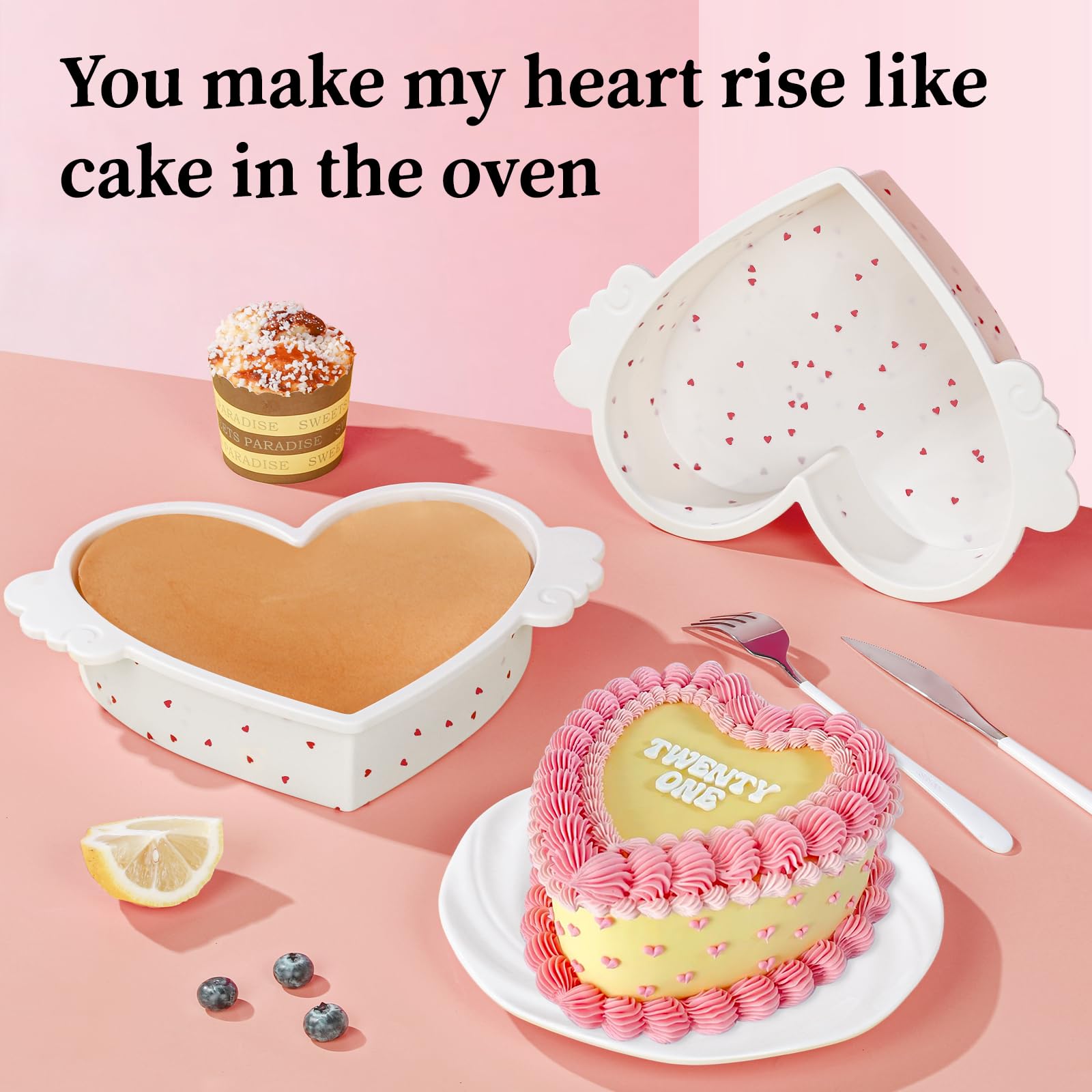 SJ BPA-free silicone heart pan ensures safe baking experiences.
