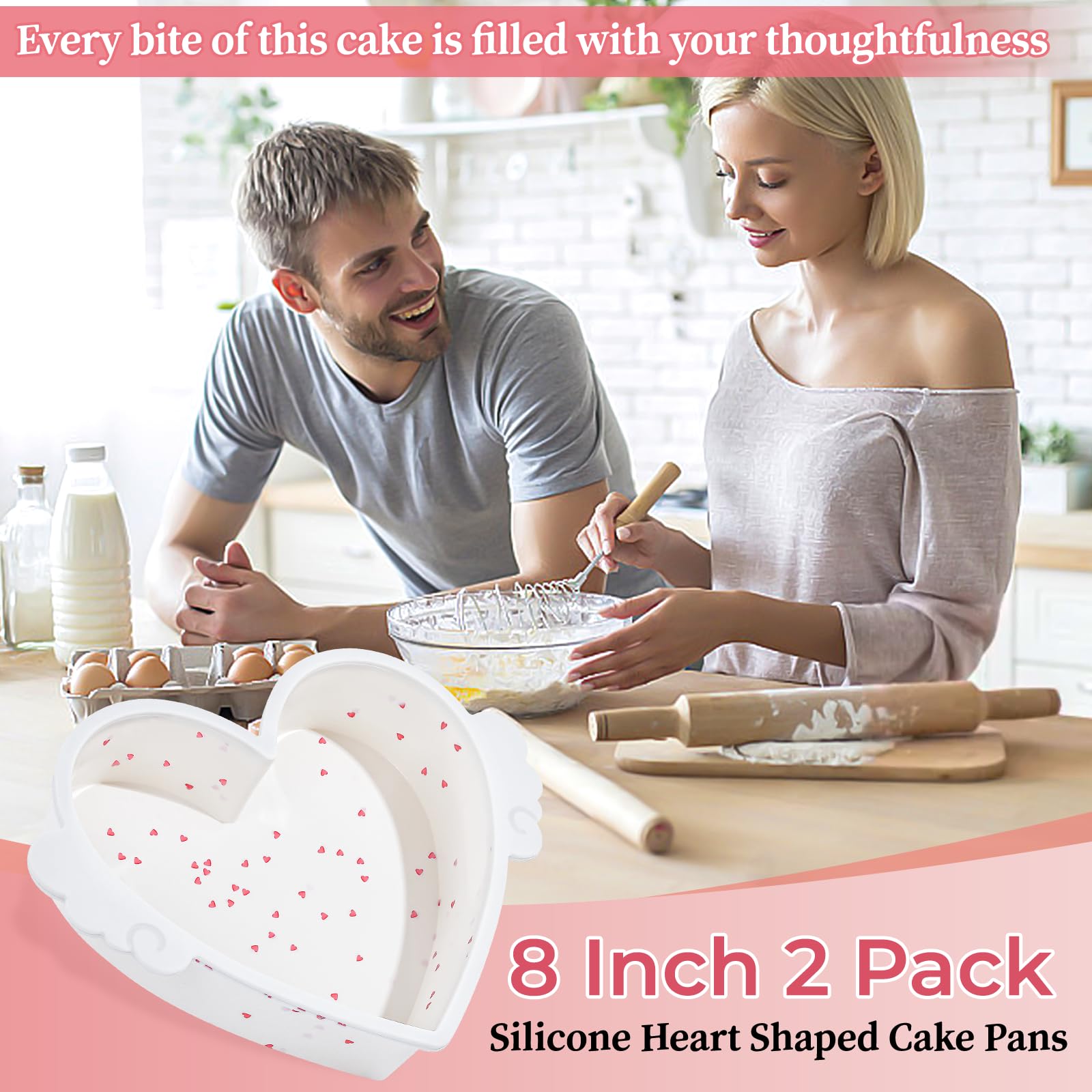 SJ easy-release heart pan helps you unmold cakes neatly.
