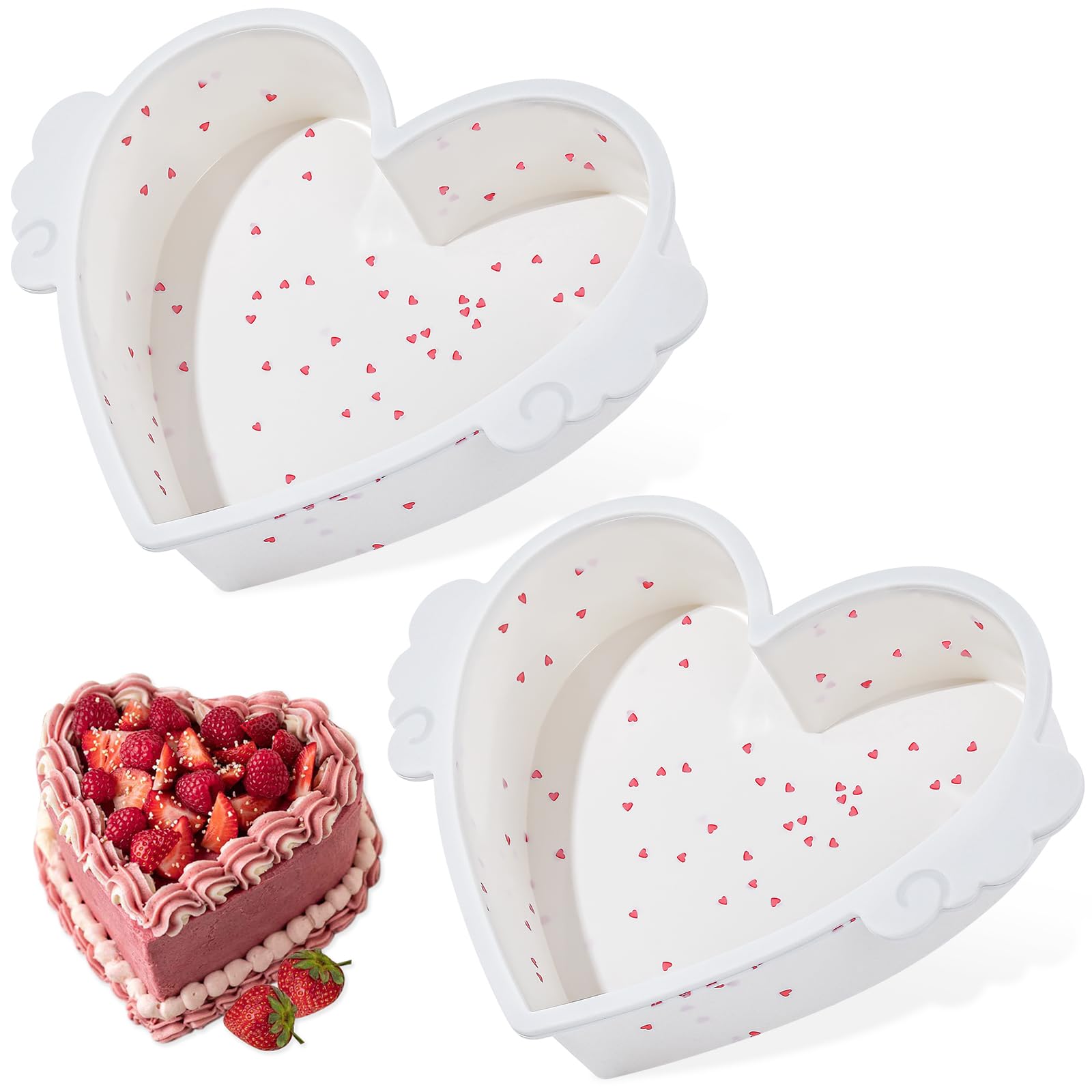 SJ heart cake pan 8-inch nonstick for easy release and clean baking.
