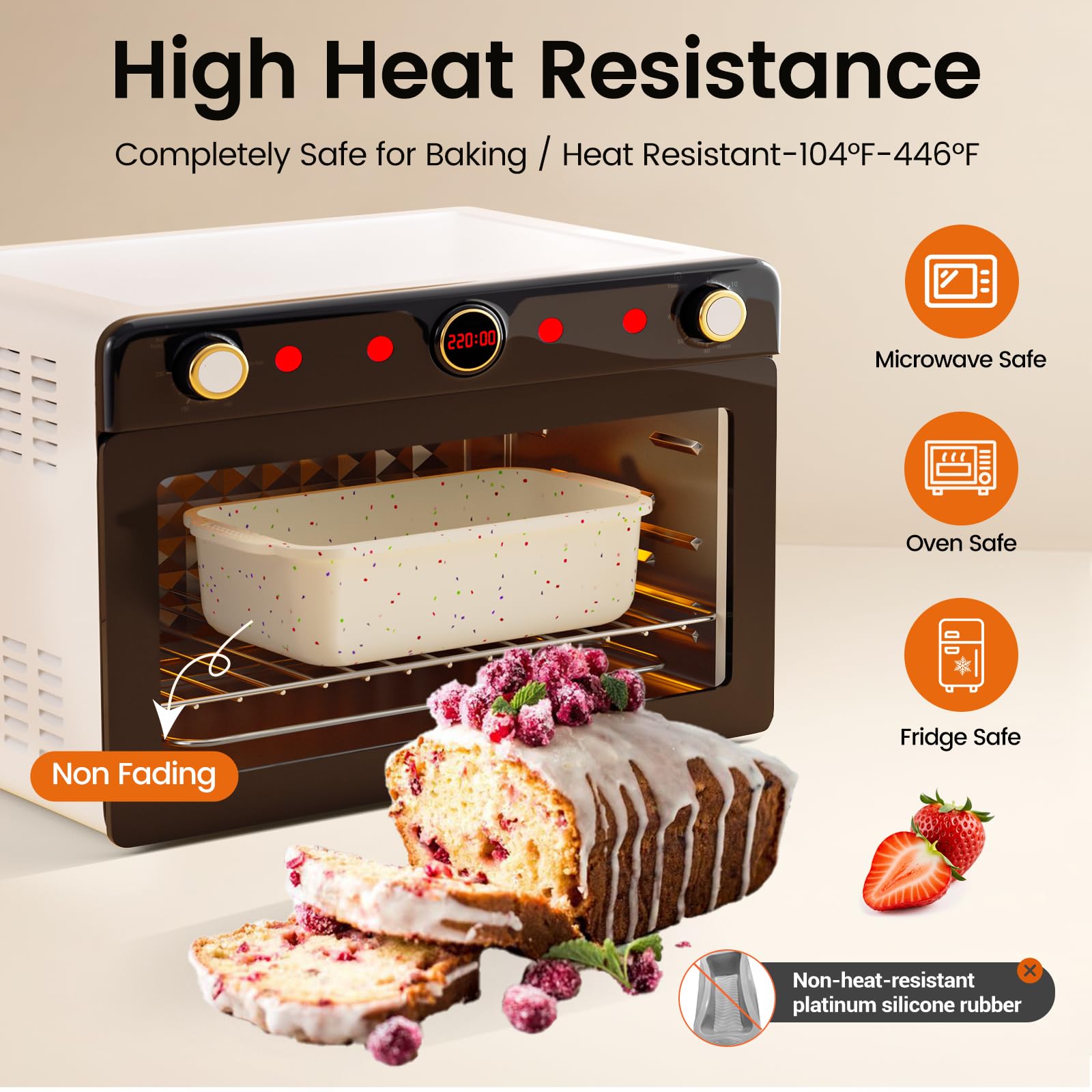 SJ loaf pan bakes a 1 lb loaf with even heat distribution.