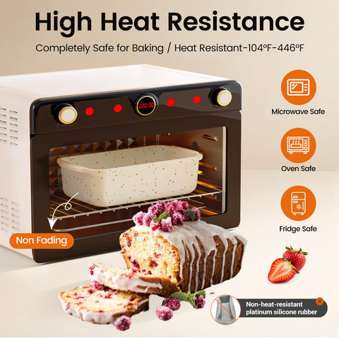 SJ loaf pan bakes a 1 lb loaf with even heat distribution.