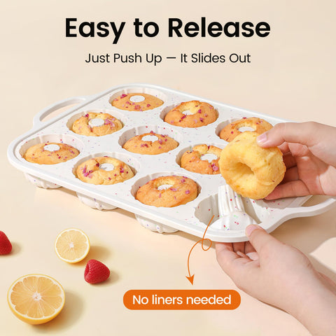 SJ silicone mini fluted tube pan oven safe up to 450F.