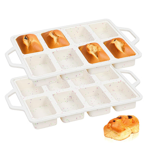 SJ silicone mini loaf pans with metal reinforced frame for sturdy handling