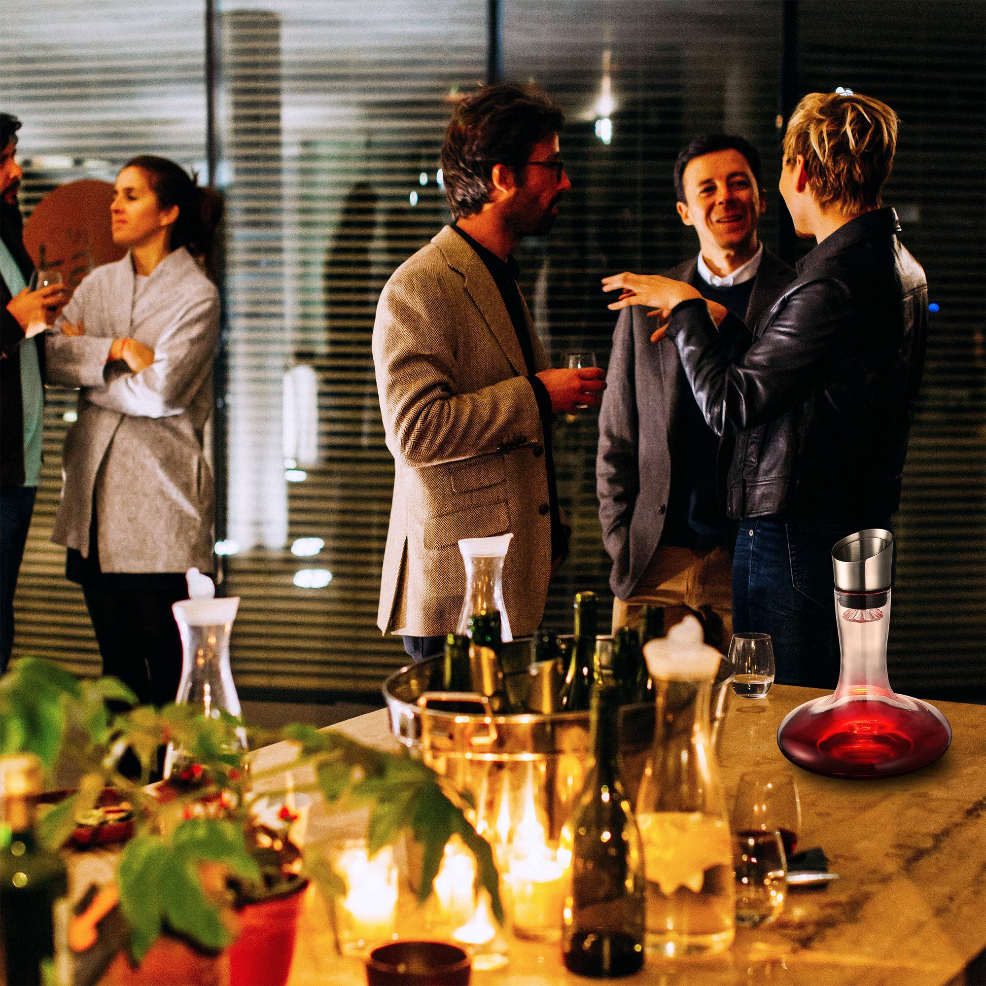 S JUSTSTART elegant wine gift decanter highlighting practical aeration