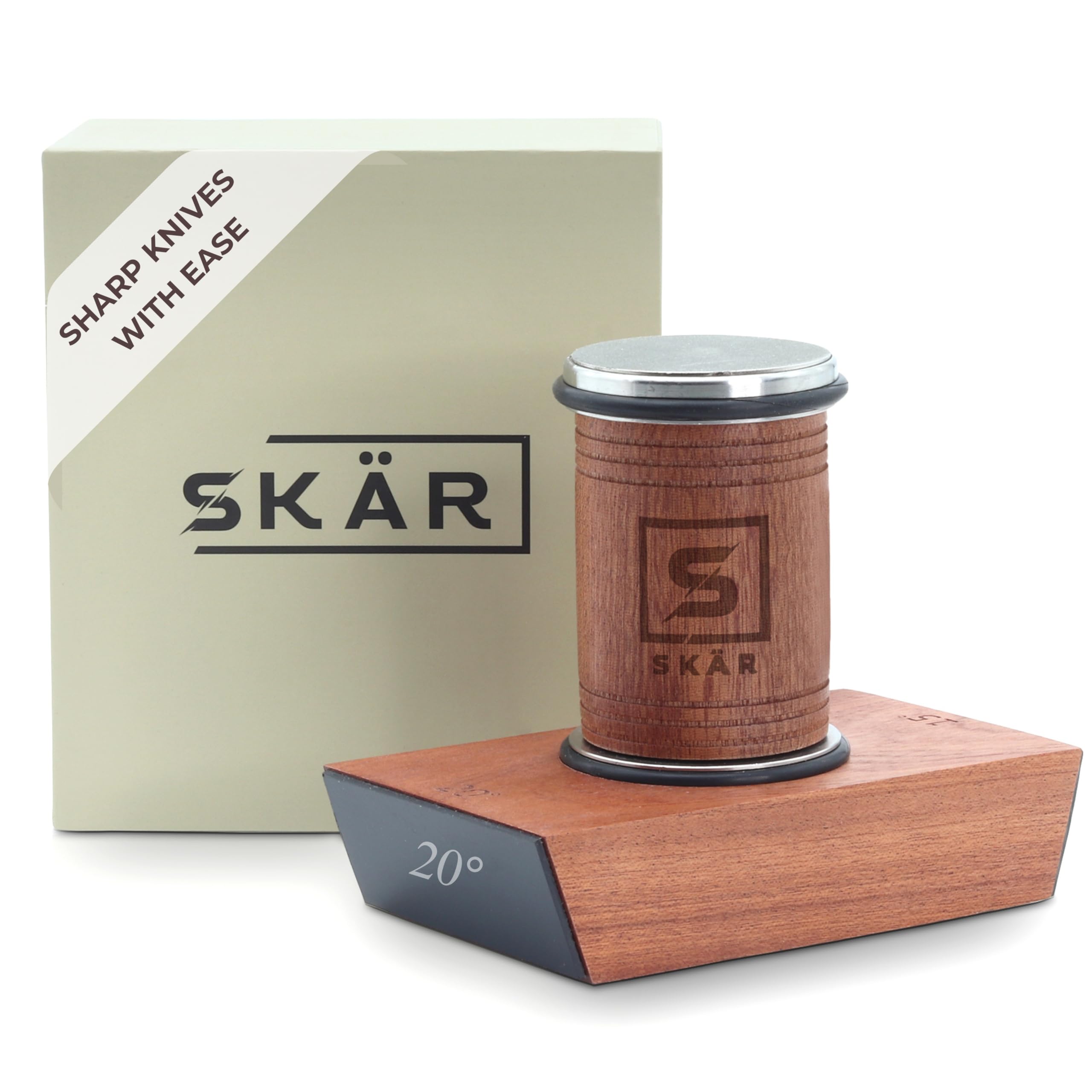 SKÄR rolling knife sharpener base provides stable platform for precise at-home sharpening