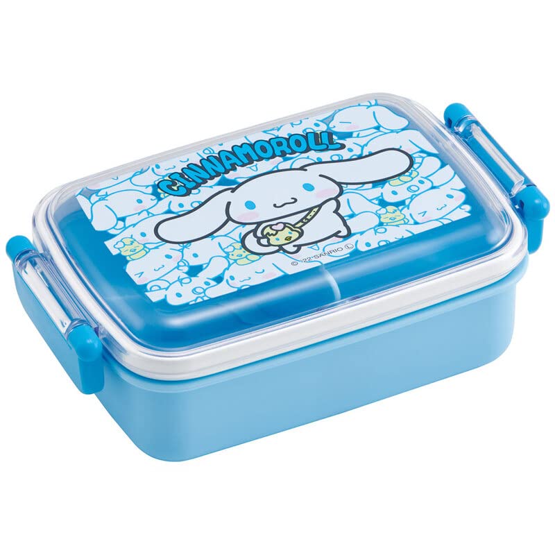 Skater Cinnamoroll Bento lunch box with lid showing secure closure for mess-free transport