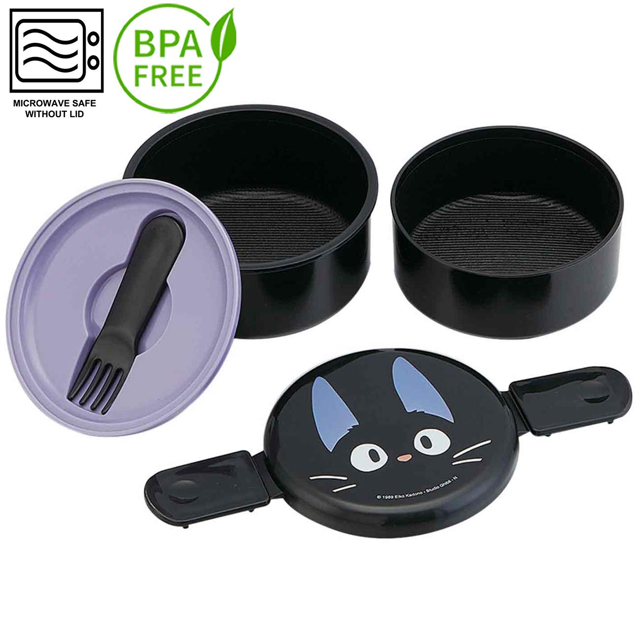 Skater Kiki's Delivery Service microwave-safe bento box, easy reheating with lid removed.