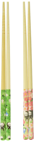 Skater Totoro bamboo chopsticks with anti-slip grip for easy dining