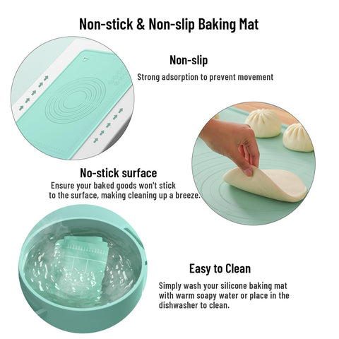 SKEAP mat with non-slip bottom stays steady during rolling
