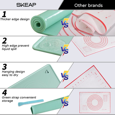 SKEAP silicone baking mat in oven-safe position highlighting heat resistance