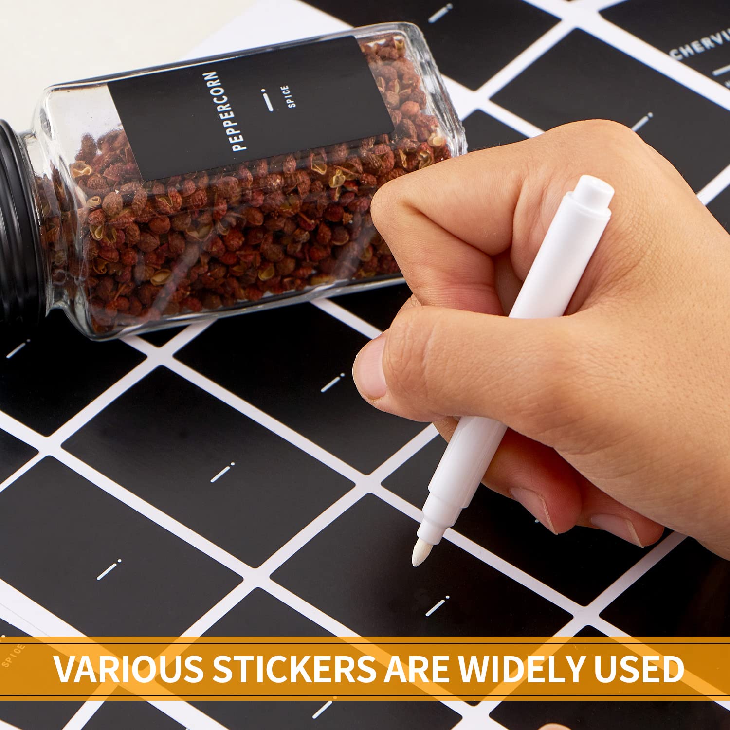 Skiileor two-style shaker lids fit powder and grain spices