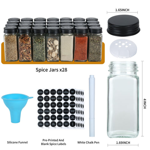 Skiileor Spice Labels illustrate waterproof naming for easy jar recognition.