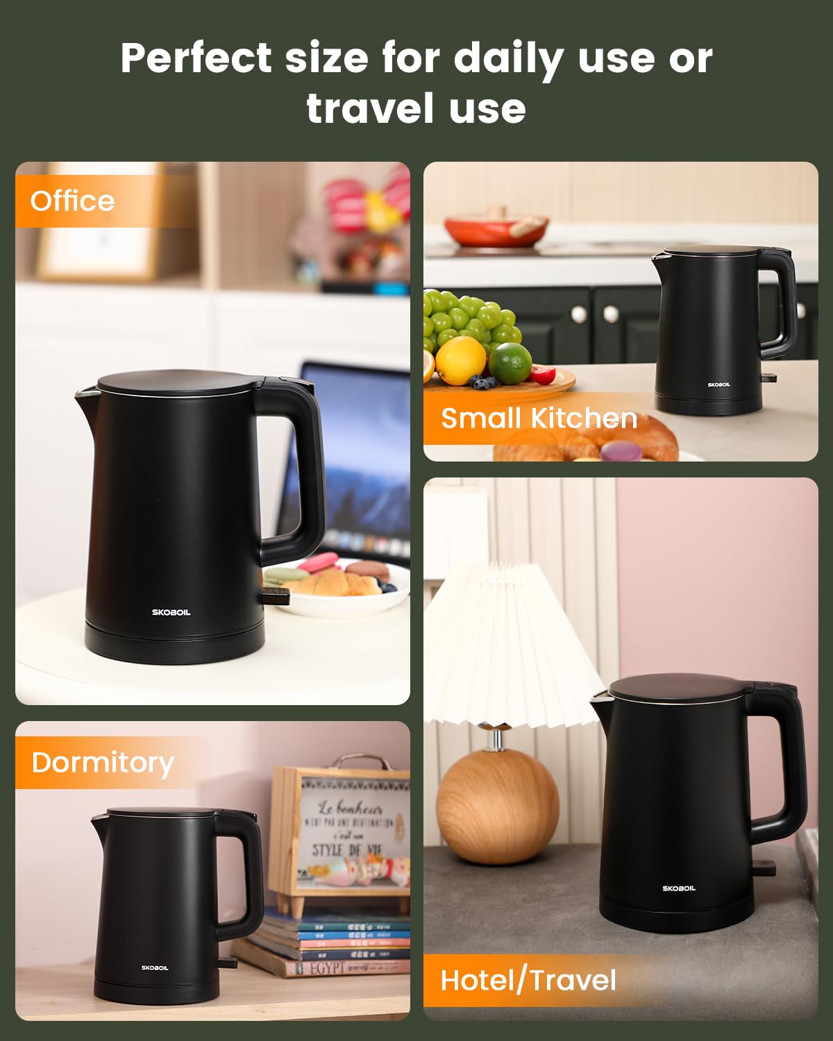 SKOBOIL dorm-ready kettle fits small kitchen spaces