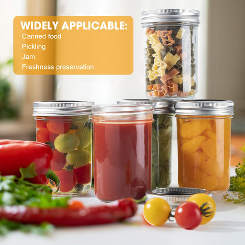 SKOCHE 24-pack jars with labels help organize jams, pickles, and candles