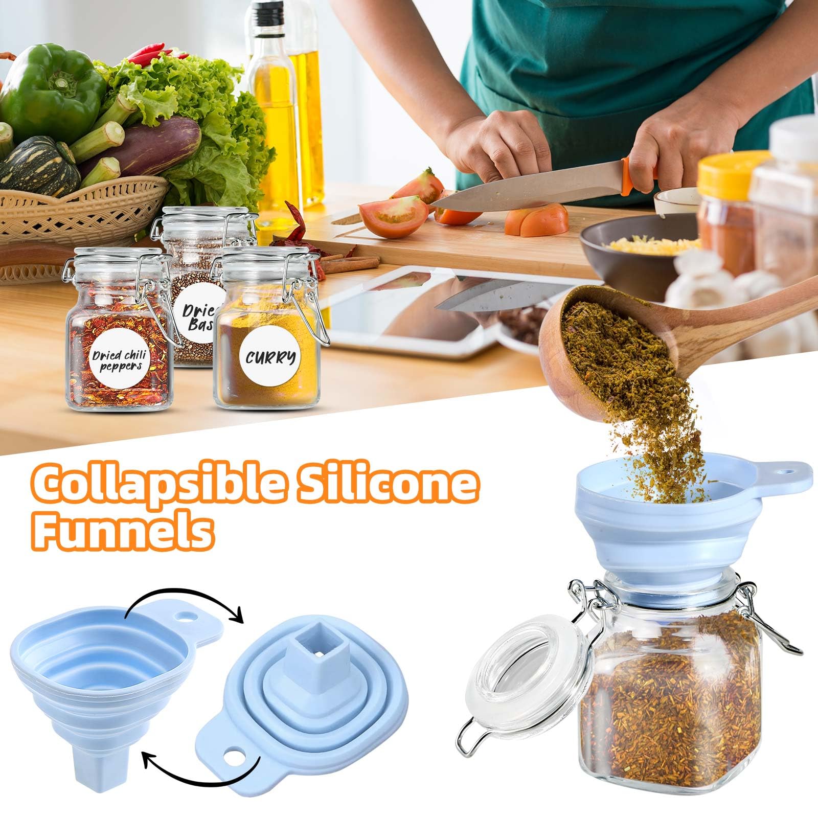 SKOCHE silicone funnels included for mess-free filling
