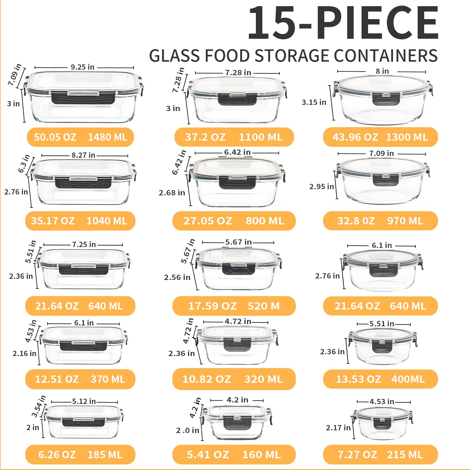 Skroam borosilicate glass meal prep container showing clear, durable glass