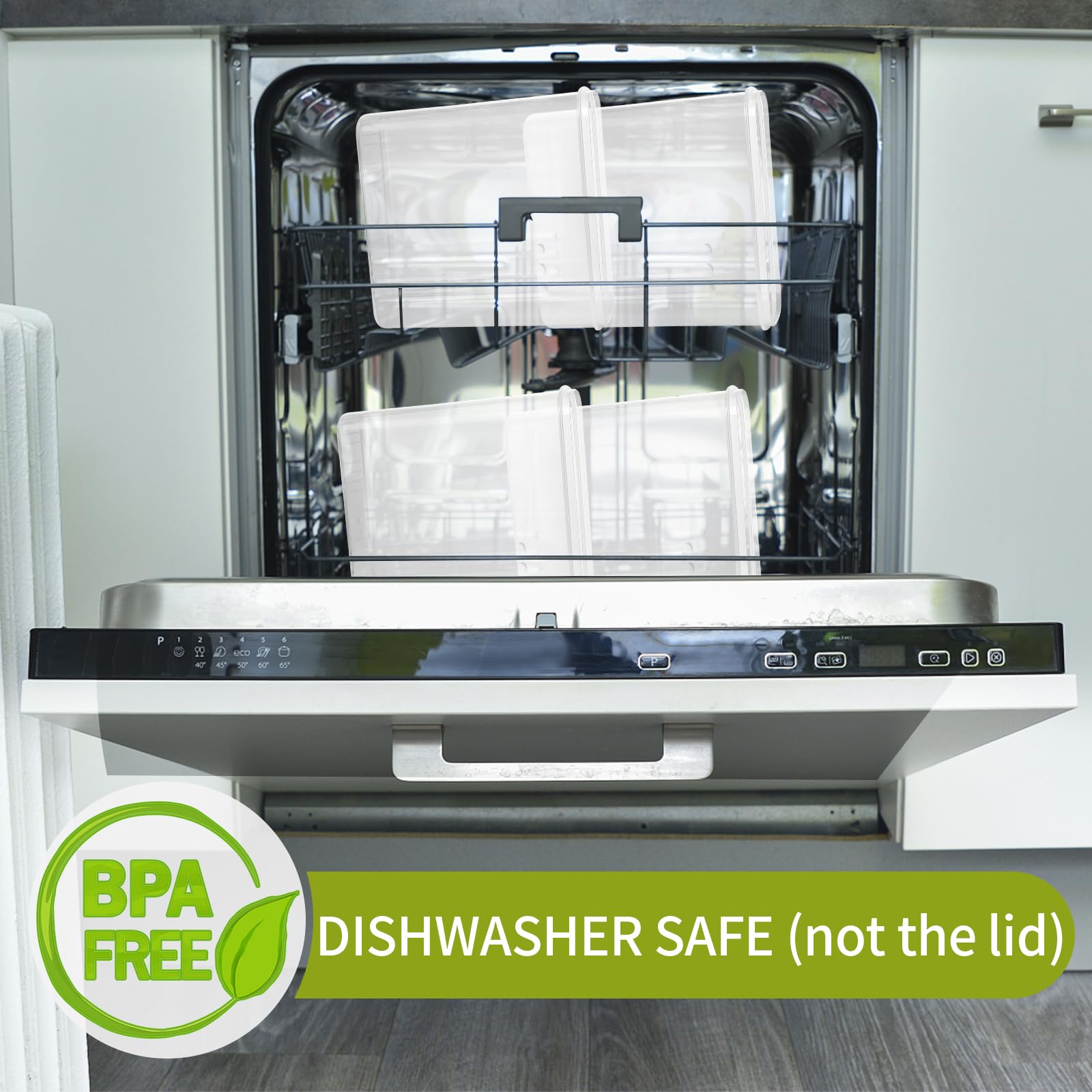 Skroam dishwasher-safe containers; note lids must be washed by hand.