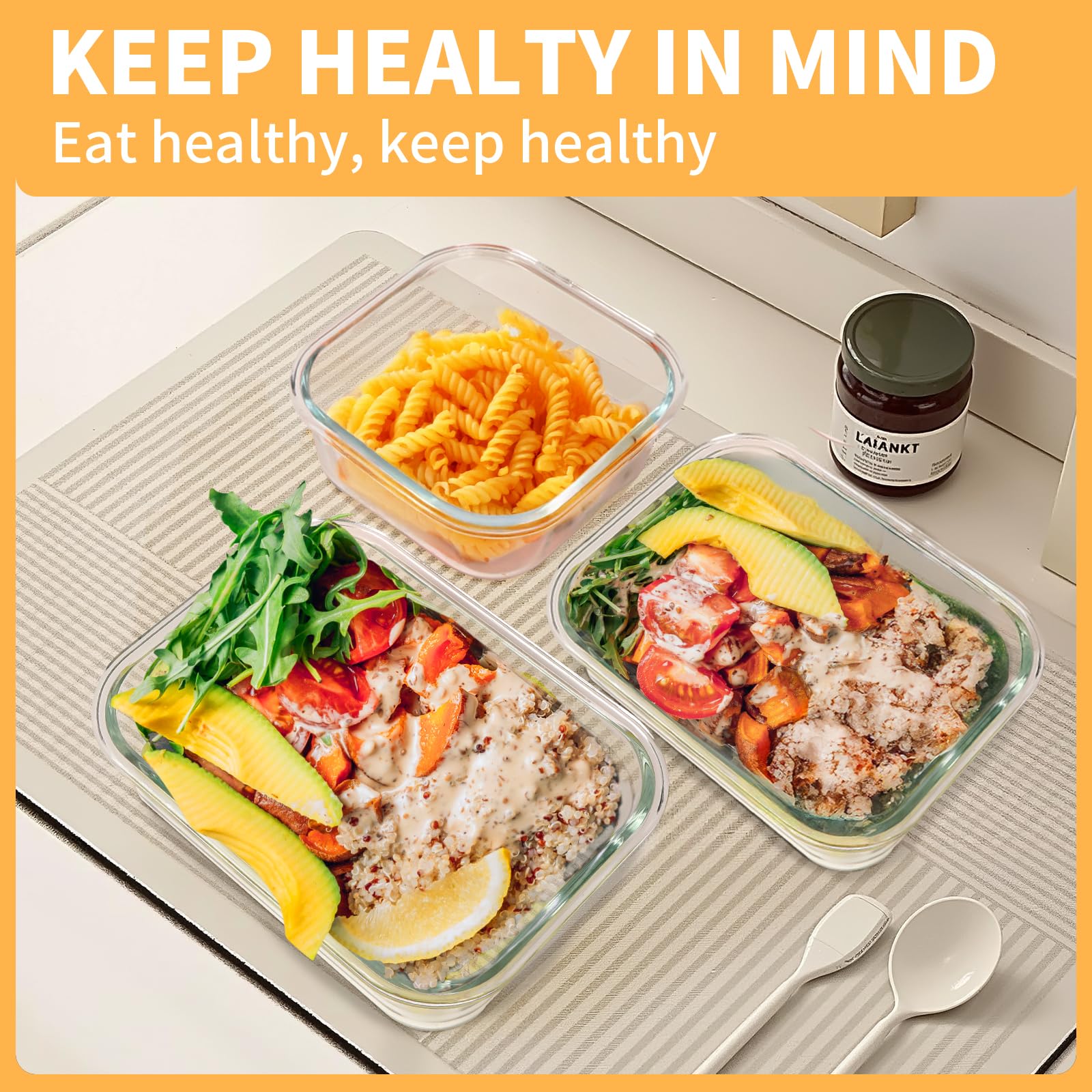 Skroam oven-safe glass container suitable for warm, table-ready meals