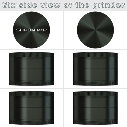 SKROM MYP large grinder metallic black shows compact, storage-friendly setup.