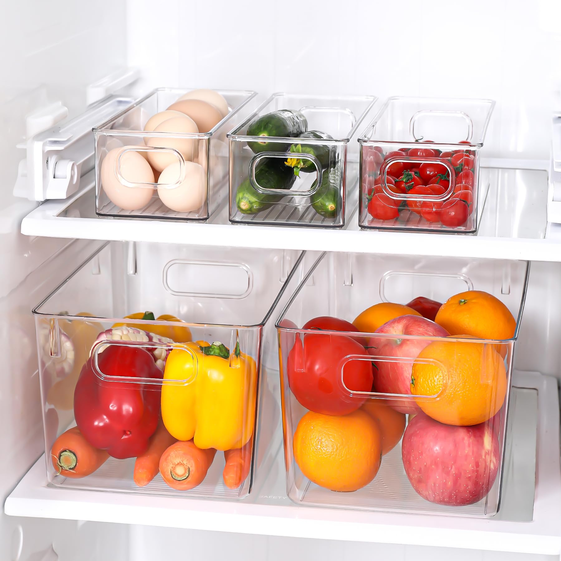 SKTKSE pantry organizer bins with open fronts for quick grab