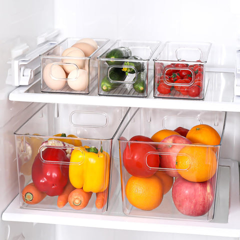 SKTKSE pantry organizer bins with open fronts for quick grab