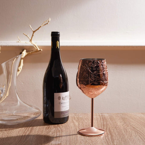 Sky Fish copper-plated goblet pairs nicely with red or white wine.