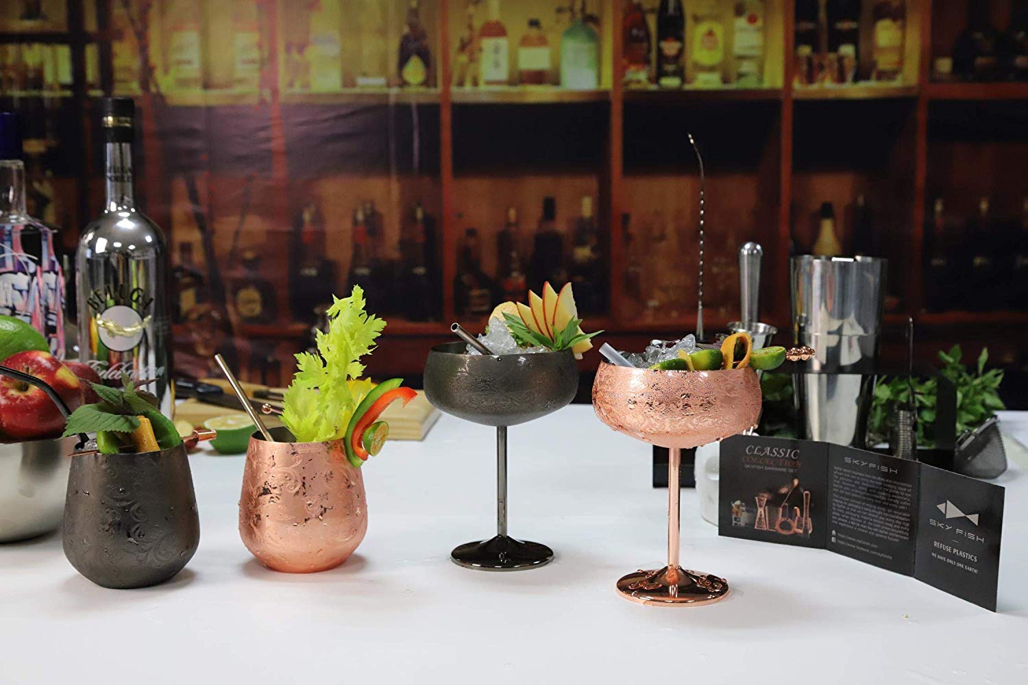 Sky Fish Japanese double jigger delivers accurate measures for pours.
