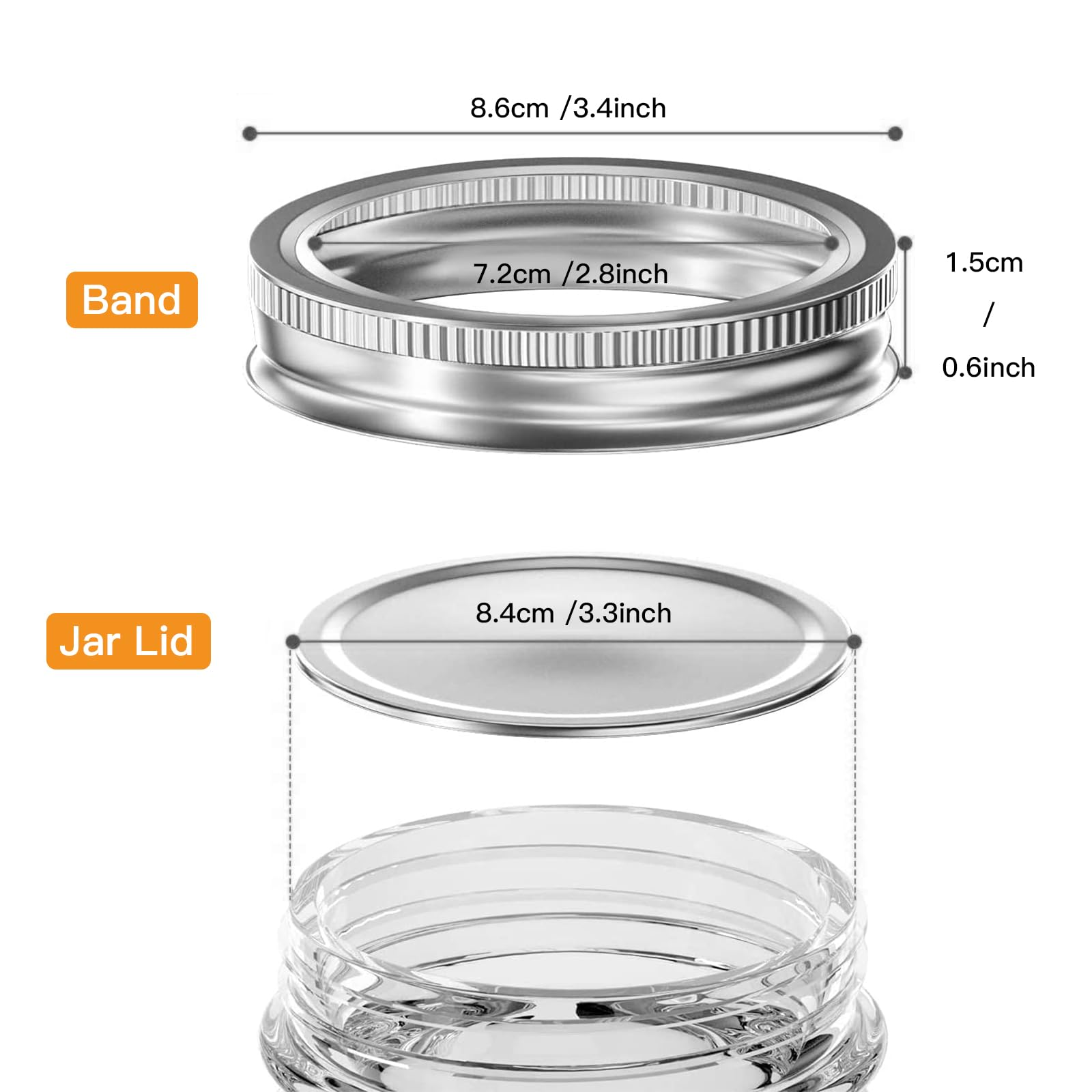 SKYBD 50 lids and 50 rings included for versatile batch canning