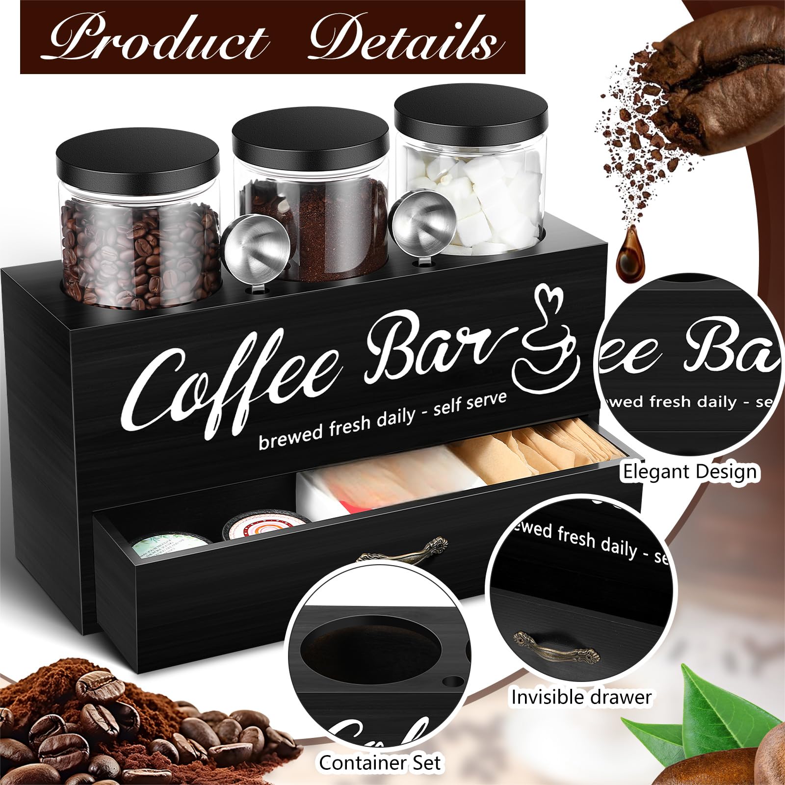 Skybooly coffee storage jars plastic lids preserve freshness