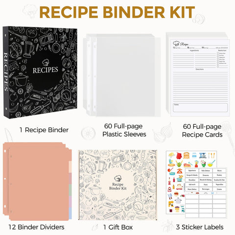 SKYDUE Colorful recipe pages for easy customization and visual organization