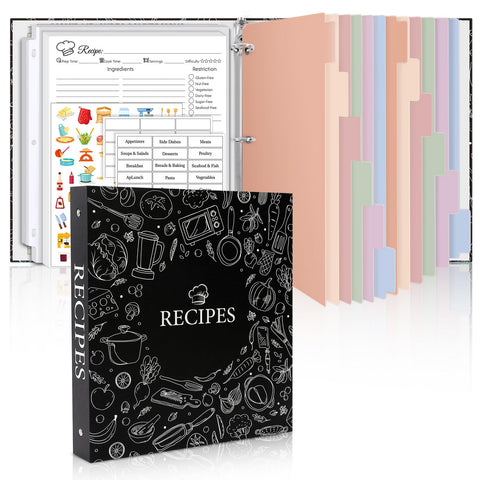 SKYDUE Recipe Binder cover closed protects family recipes with durable construction